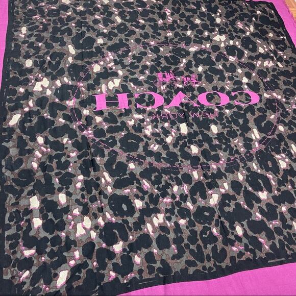 Coach Signature Horse And Carriage Camouflage Print Oversized Square Scarf Wrap - Picture 10 of 15